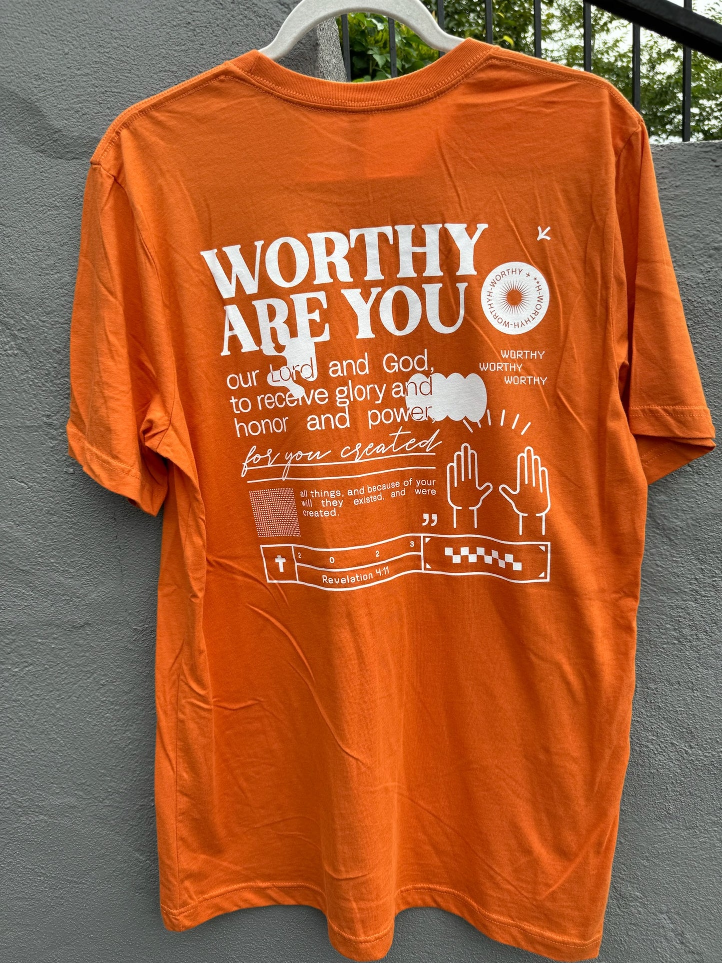 T-Shirt Bella Canvas 3001 "God is worthy" Orange