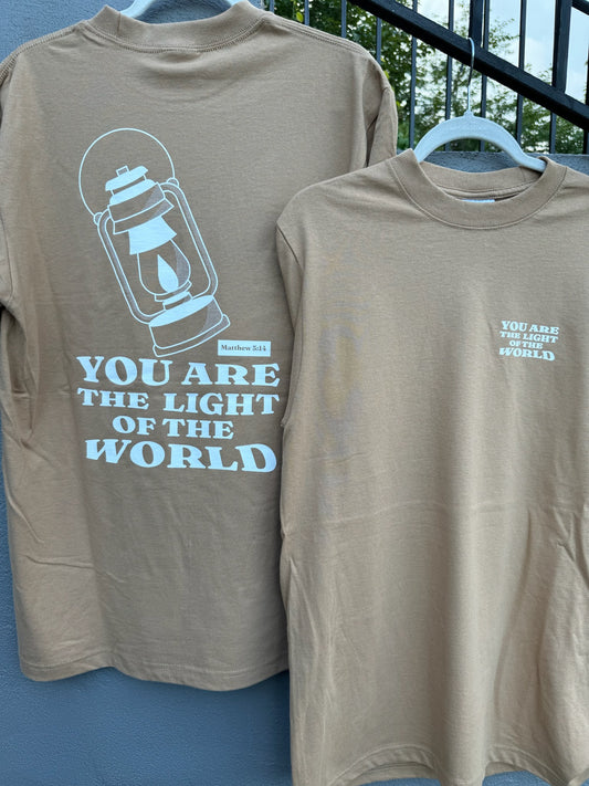 Heavyweight T-Shirt “You are the light of the world" Beige