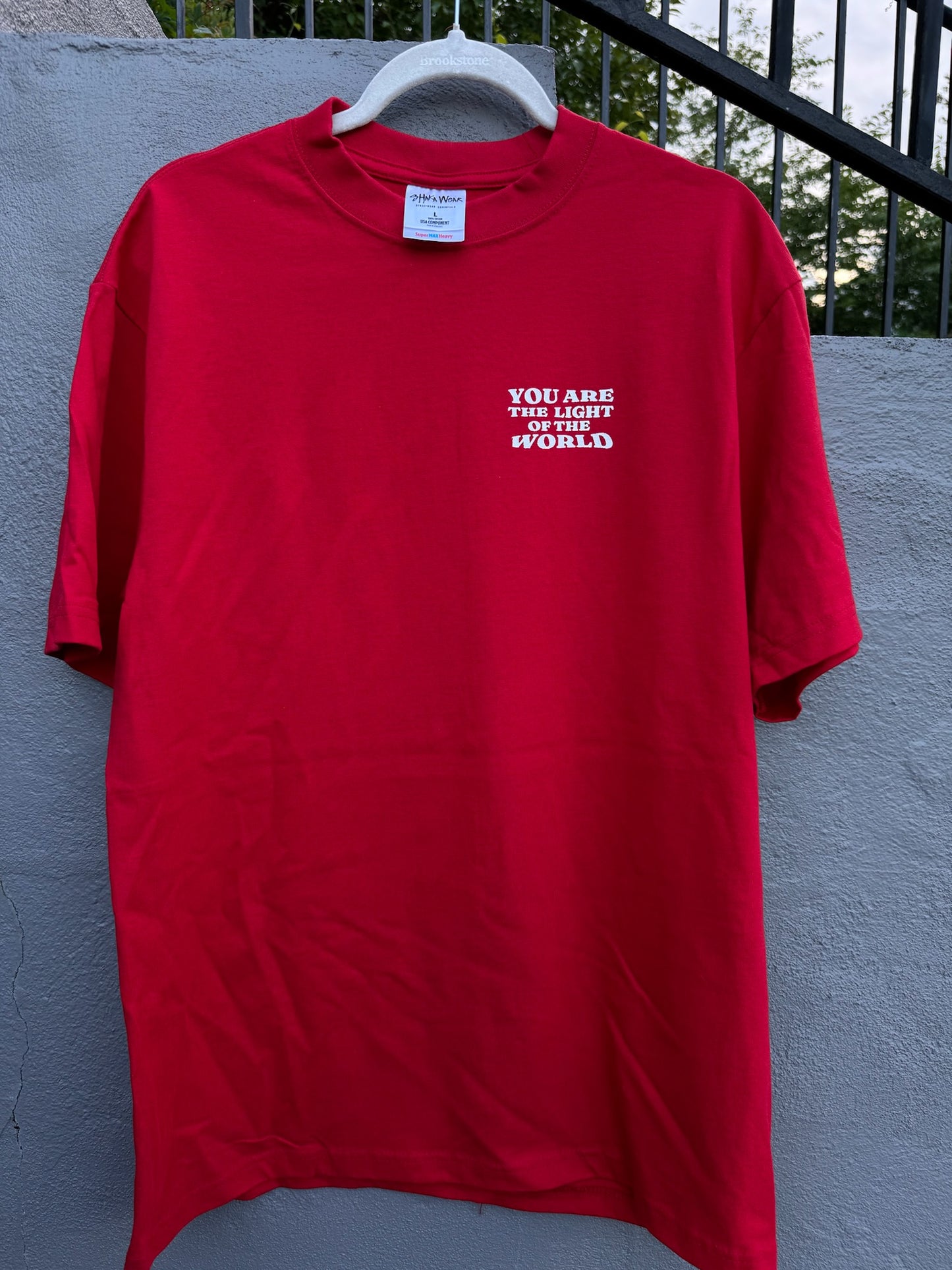 Heavyweight T-Shirt “You are the light of the world" Red