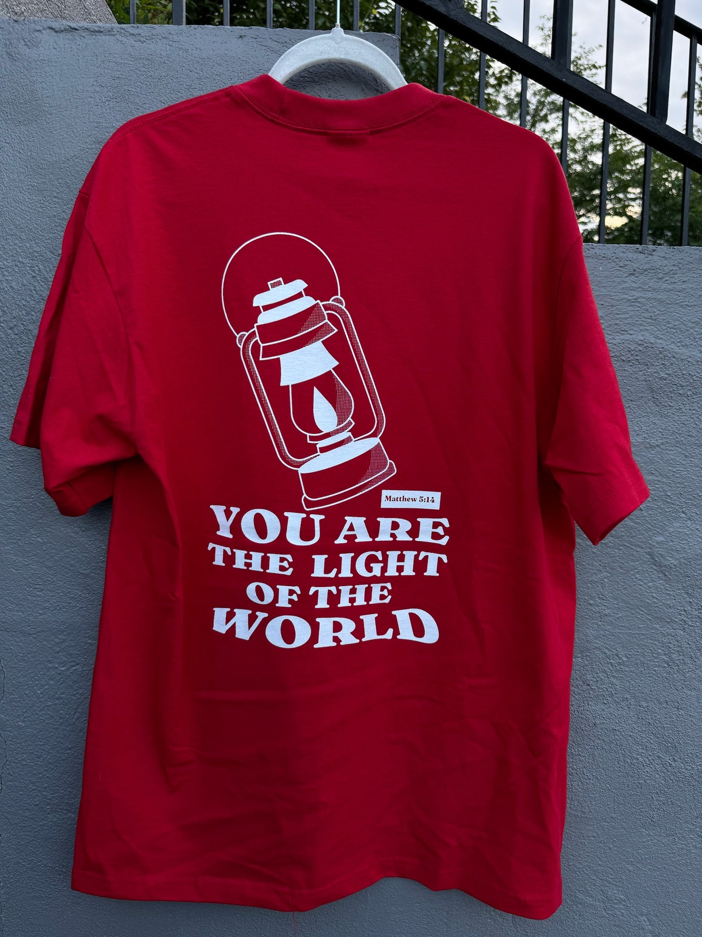 Heavyweight T-Shirt “You are the light of the world" Red